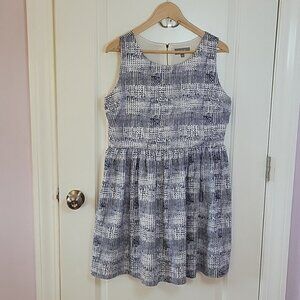 Blue Plaid Pattern Dress Fit and Flare